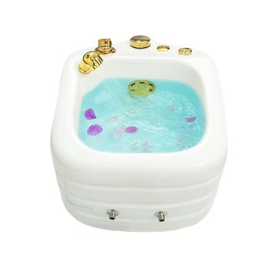 China Manufacturers Wholesale Lavatory Pedicure Store Hotel Commercial Surfing Lantern Fiberglass Reinforced Plastic Foot Basin Spa T086 for sale