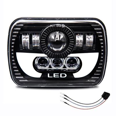 China Automobile lamp hot sale 7 inch 105w truck spotlight 5x7 led headlight with drl for sale