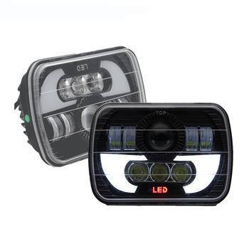 China Rectangular Automobile Lamp 5x7 LED Headlight For Truck Low Beam 5x7 Square Off Road LED Headlight RGB Hi for sale