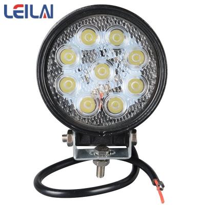 China Newest IP68 Tractor Motorbicyle Car Outdoor Round Off Road Vehicle Auto Headlight 12v 27w Led Work Lights for sale