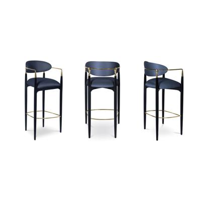 China Hot Sale Modern Vintage Style Wooden Low Bar Stools Dining Chairs Bar Chairs for sale