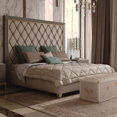 China 2020 Latest Design Double Beds Soft Bed Furniture King Size Bed Wood Metal Bed for sale