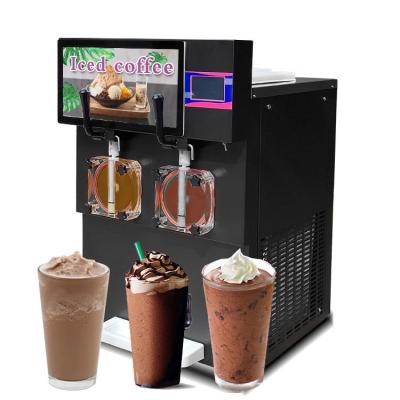 China Cocteleras eléctricas de 110V/60Hz Margarita Granita batidos capuchinos Slush batidos máquina con caja de luz led 2 tanque en venta