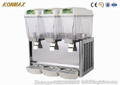 China PC Cold Drink Juice Dispenser Machine 3 X 18L R304 Stainless Steel for sale