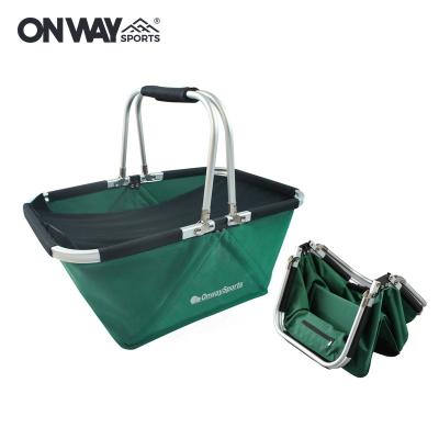 China OnwaySports Folding Picnic Camping Basket Shopping Cooler Storage Home Hamper Outdoor Picnic Bag for sale