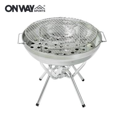 China OnwaySports Wood Campfire Grill Barbecue Stove Charcoal Easily Assembled Folding Outdoor Camping Grill for sale