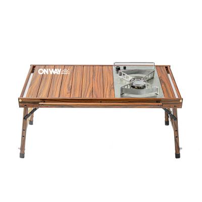 China OnwaySports Style Modern Wood Aluminum Camping Table Compact Type With Carry Bag for sale