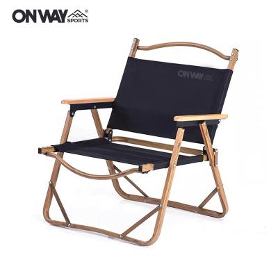 China Modern Outdoor Aluminum Wooden Folding Chair Camping OnwaySports Foldable Chair for sale