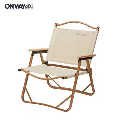 China OnwaySports Modern Wood Outdoor Kermit Beach Portable Aluminum Camping Folding Chair for sale