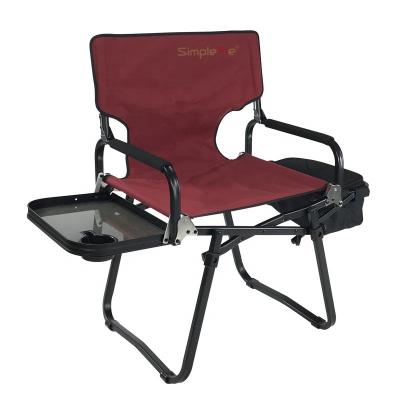 China Onwaysports Aluminum Deluxe Camping Director Easy-Carry Folding Chair With Cooler for sale