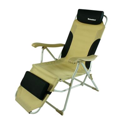 China Onwaysports Comfortable Easy Folding Beach Lounger Aluminum Deck Chair Foldable Recliner Camping With Pillow for sale