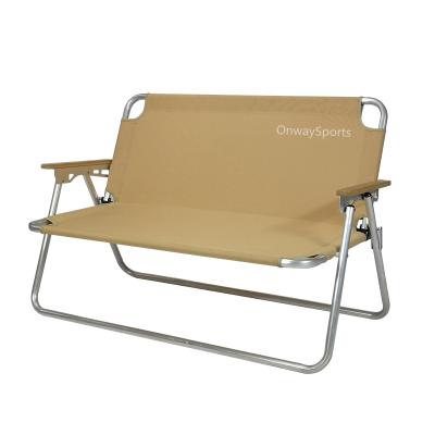 China Onwaysports Modern Folding Double Seats Garden Bench Outdoor Camping Chair With Carry Bag for sale