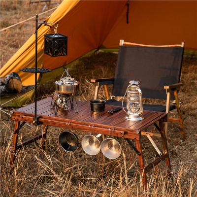 China Modern OnwaySports Egg Roll Up Portable Outdoor Model Wooden Camp Table Lightweight for sale