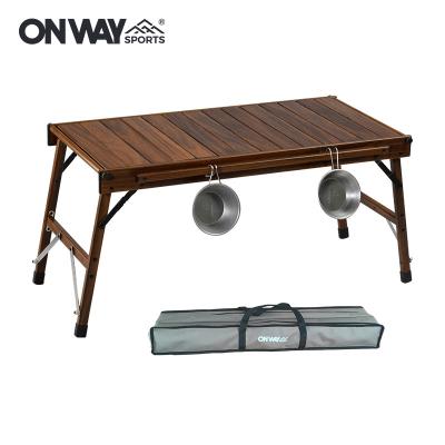 China New Design Modern Camping Raising Table Lightweight Portable Aluminum Folding Table Cylinder Desktop Camping Outdoor for sale