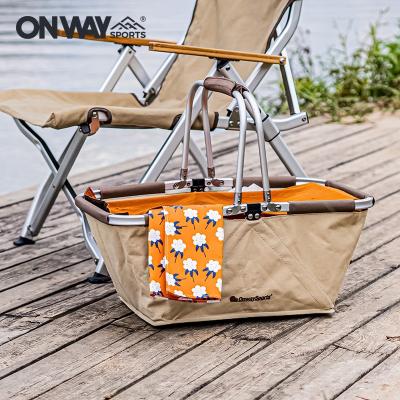 China High Quality Outdoor Folding Folding Shopping Basket Cooler Camping Aluminum Frame Picnic Bag for sale