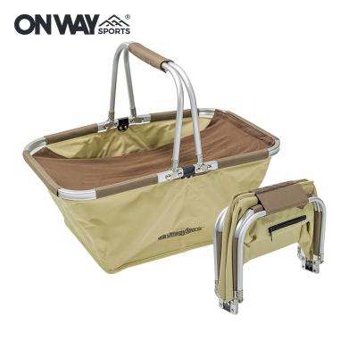 China OnwaySports Folding Aluminum Basket Bag Portable Folding Camping Picnic Storage Outdoor Basket for sale