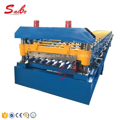 China Corrugated Hotels Saibo Metal Roofing Sheet Iron Sheet Roll Forming Making Machine Cold Galvanizing Line for sale