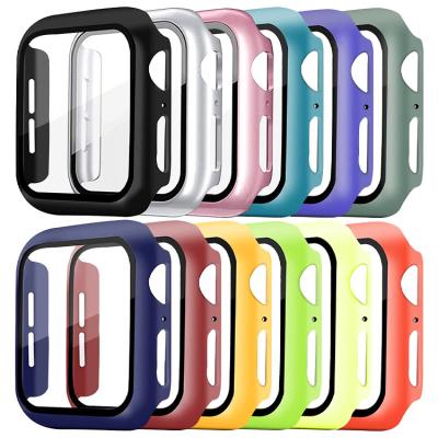 China Smart Watch For Apple Watch Tempered Glass Screen Protector 41 PC Cover Device Case 45mm Glass For iwatch 7 Screen Film for sale