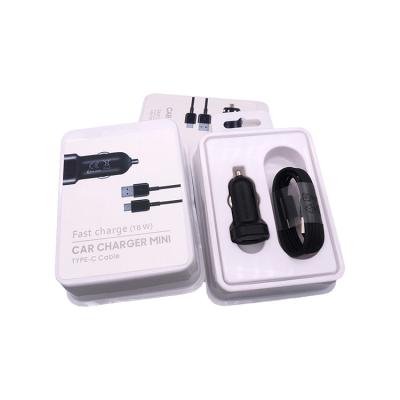 China Original Packing 18W 2A Mini USB Car Mobile Phone/Ipad/Camera/PDA/MP3 Charger Fast Charging Adapter + 1.2m USB C C Cable For S8 S10 for sale