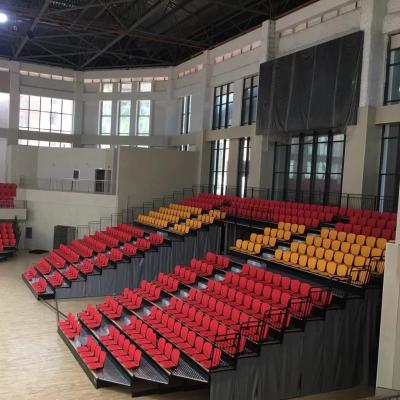 China Comfortable PP Material Retractable Bleacher Seating For Tribune Indoor Gym for sale