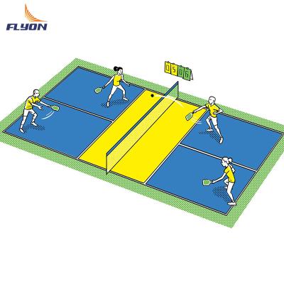 China Anti Aging Portable Pickleball Courts Flooring Size Options Of 44*20ft Or 60*30ft zu verkaufen