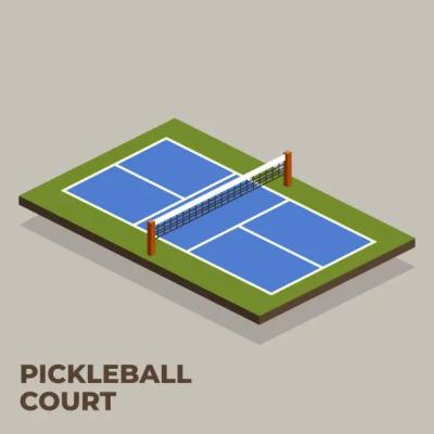 China PVC Acrylic Coating Pickleball Court Mat 6.56*32.81ft With Roll Installation zu verkaufen