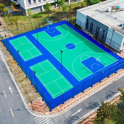 China Easy Clean Indoor Outdoor Polyurethane Athletic Flooring Modular Sports Flooring for sale