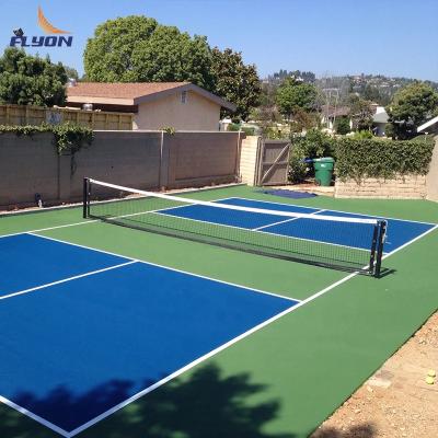 China 6.56*32.81ft Roll Size Pickleball Court Mat with Top Layer Arcylic Coating Crystal Sand and PVC Acrylic Coating Sand Pattern for sale