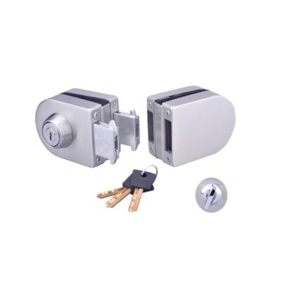 China Commercial Stainless Steel Double Side Sliding Open Round Glass Door Lock for sale