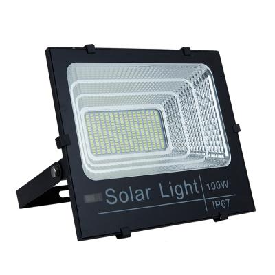 China Outdoor IP65 SMD 100W LED Aluminum Solar Flood Light With Remote Control for sale