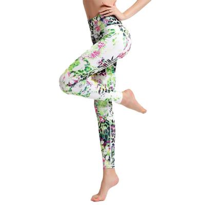 China Women Sustainable Flower Pattern Classic Casual Gym Customized Yoga Pants Lift Hips With High Waists Exercise And Fitness Pants for sale