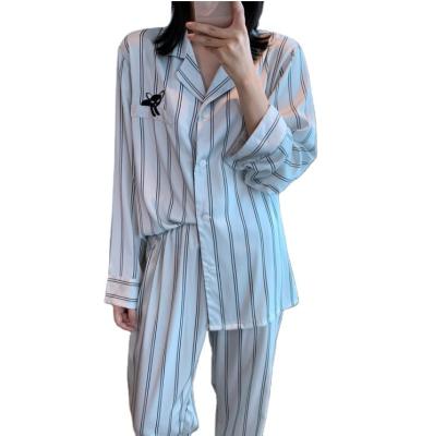 China 2022 QUICK DRY pajamas women's summer new with stripe and little animal pattern women's spring and autumn long sleeve women's home suit for sale