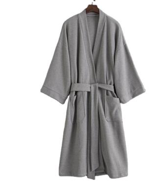 China Waffle Nightgown Ladies Bathrobe Beauty Salon Hotel Comfortable Loose Quick Dry Bathrobe Quick Dry Morning Robe Couple Bathrobe for sale