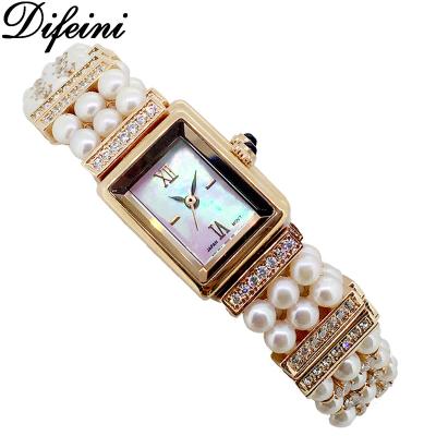 China High End Lady Pearl Diamond Bracelet Water Resistant Limited Edition Diamond Jewelry Watches Fashion Lady Bangle Wrist Watch for sale