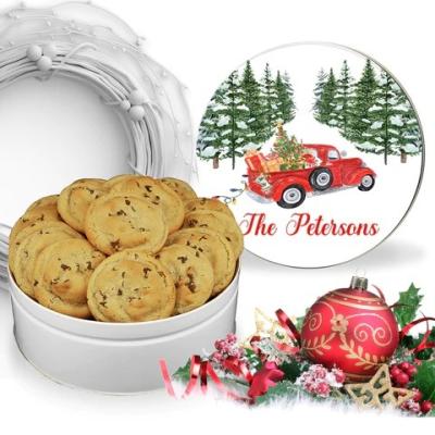 China Food Custom Emboss Sweet Metal Cookie Biscuit Cookie Packaging Luxury Chocolate Tin Box for sale