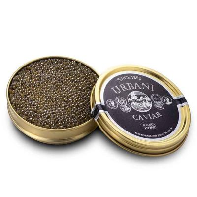 China Tin Cans Round Empty Luxury 30G 50G 100G Food Gold Caviar Opener Metal Fish Sardine Sturgeon Caviar Stock Tin Can for sale