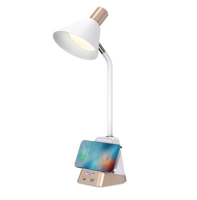 China High Quality Eye-care Reading Lamp for Living Room Touch Dimmer USB Port LED Wireless Charging Table Lamp for sale