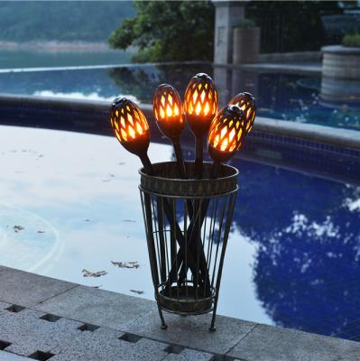 China Hot Sales Real Flame Effect Factory Waterproof LED Flame Lamp With Plug 1800mAh Battery Atmosphere Lamp For Pool Beach for sale