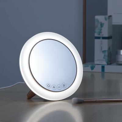 China RGB Color Changing Smart Home LED Mirror With 3-Levels Glow Light Table Top Makeup Touch Control Mirror for sale