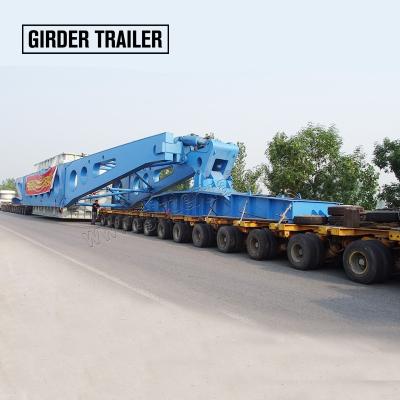 China Hydraulic Truck Trailer Motor Gooseneck 22 Axles Lines Generation Constructions Heavy Duty Lifting Modular Carrier Trailer With Bridge for sale