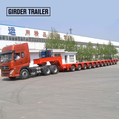 China Hydraulic Detachable Truck Trailer Gooseneck Power Pack 12 Axle Lines Heavy Duty Modular Machine Transport Module Truck Trailer For Same for sale