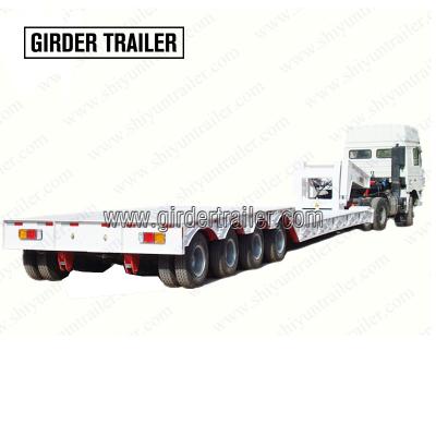 China Detachable Gooseneck 3 Axles Truck Trailer 4 Axles 70 80 100 Ton Lowbed Low Bed Lowboy Loader Used Hydraulic Low Bed Semi Trailer For Sale for sale