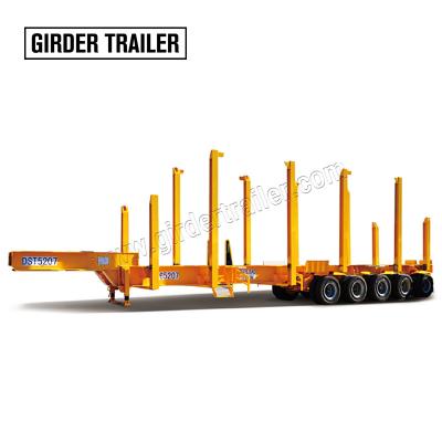 China Fifth wheel 5 axle trailer truck heavy duty gooseneck timber tractor log loader wood semi truck trailer for sale for sale