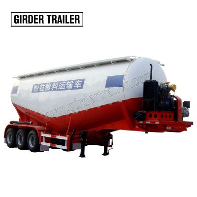 China 60 Ton CBM Tri Truck Trailer CIMC Quality Axles Bulk Cement Tanker Powder Storage Silo Semi Trailer With Diesel Engine Air Compressor for sale