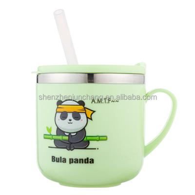 China Viables 250ml Stainless Steel Silicon Material Plastic Personalized 2 Seal Small Cup For Kids for sale