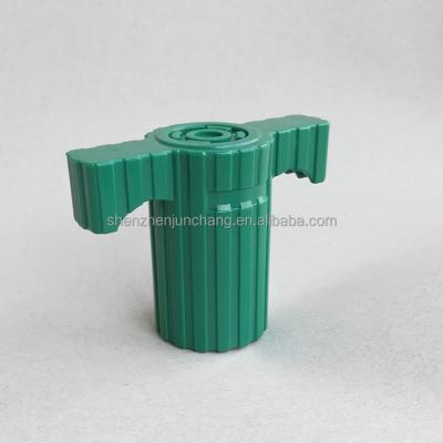 China logo molded dark green T shape molded plastic accessory for custom machine handle for sale