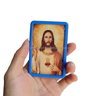 China Silicon plastic silicon soft touch religious small mini photo frame for religion icon christian jesus for sale