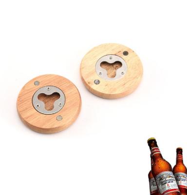 China Sustainable Kitchen Gadgets Can Opener Stainless Steel Cap Remover Outdoor Wooden Bottle Opener For Beer for sale