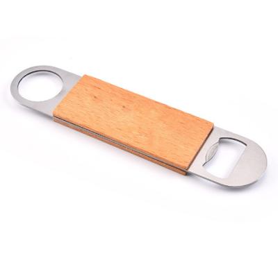 China Sustainable Wholesale Custom Logo Portable Bartender Bottle Opener Wooden Handle Wine Beer Soda Bottle Opener for sale