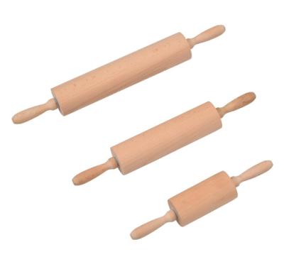 China Sustainable Wholesale Hot Selling Durable Baking Equipment Tools Custom Logo Wooden Rolling Pin With Cake for sale